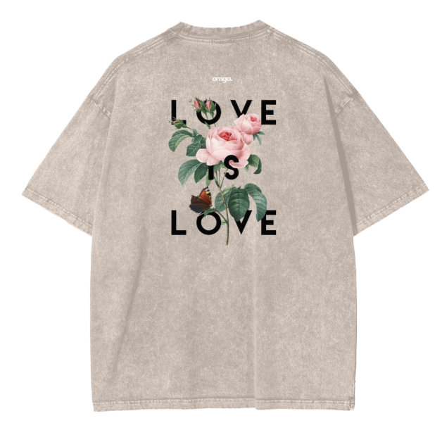 "Love" Acid Wash Oversize T-Shirt - 250 GSM