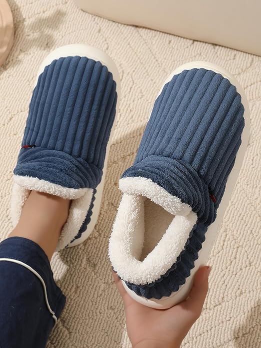 Unisex-Warm Velvet Home Slippers-Cross-Border Cotton