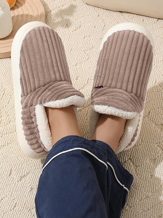 Unisex-Warm Velvet Home Slippers-Cross-Border Cotton