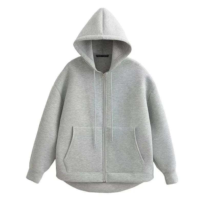 Heather Zipper Hoodie - Loose Fit