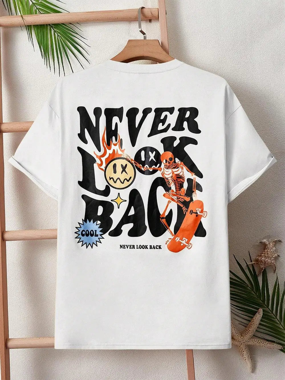 "Never Look Back" Street Print Men's T-Shirt