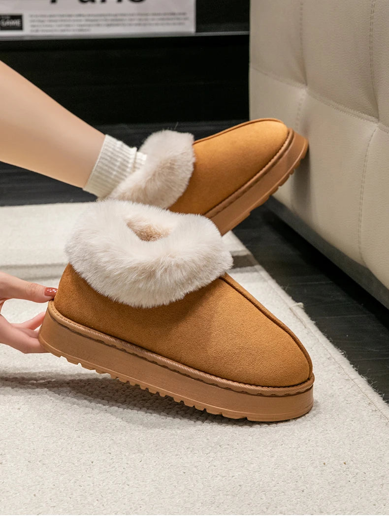 Plush Faux Fur Mini Platform Boot