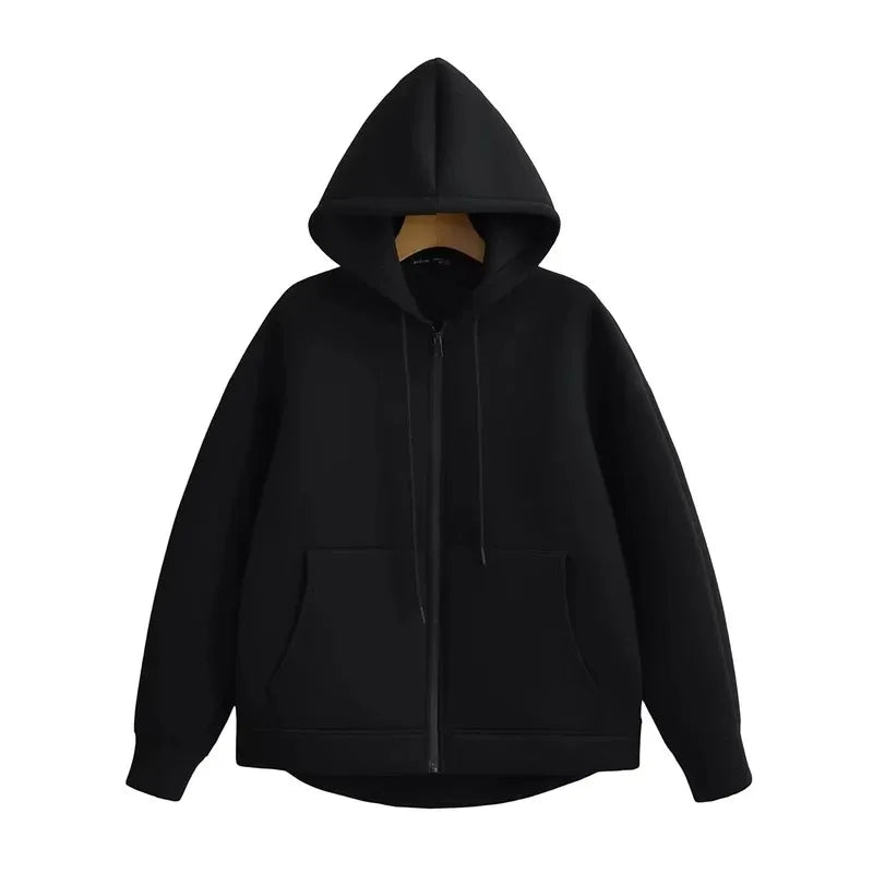 Heather Zipper Hoodie - Loose Fit