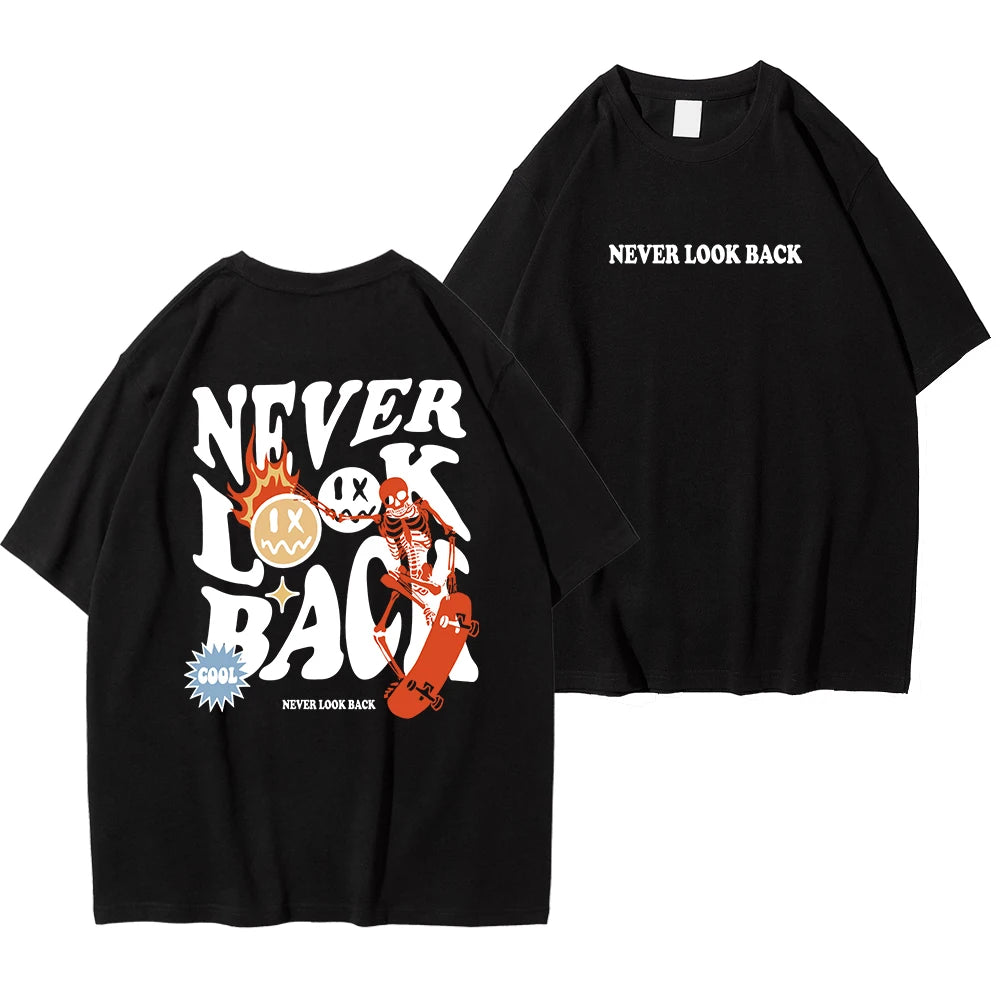 "Never Look Back" Street Print Men's T-Shirt