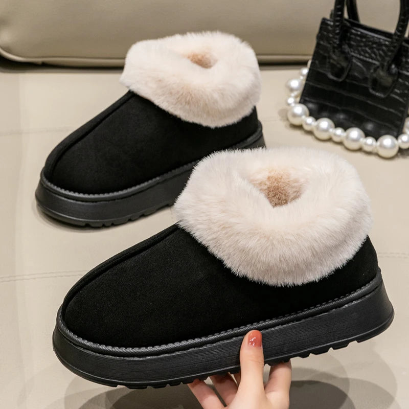 Plush Faux Fur Mini Platform Boot