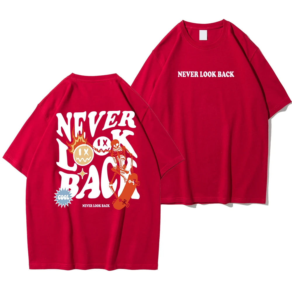 "Never Look Back" Street Print Men's T-Shirt