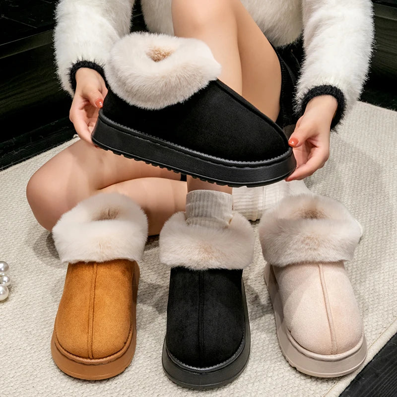 Plush Faux Fur Mini Platform Boot