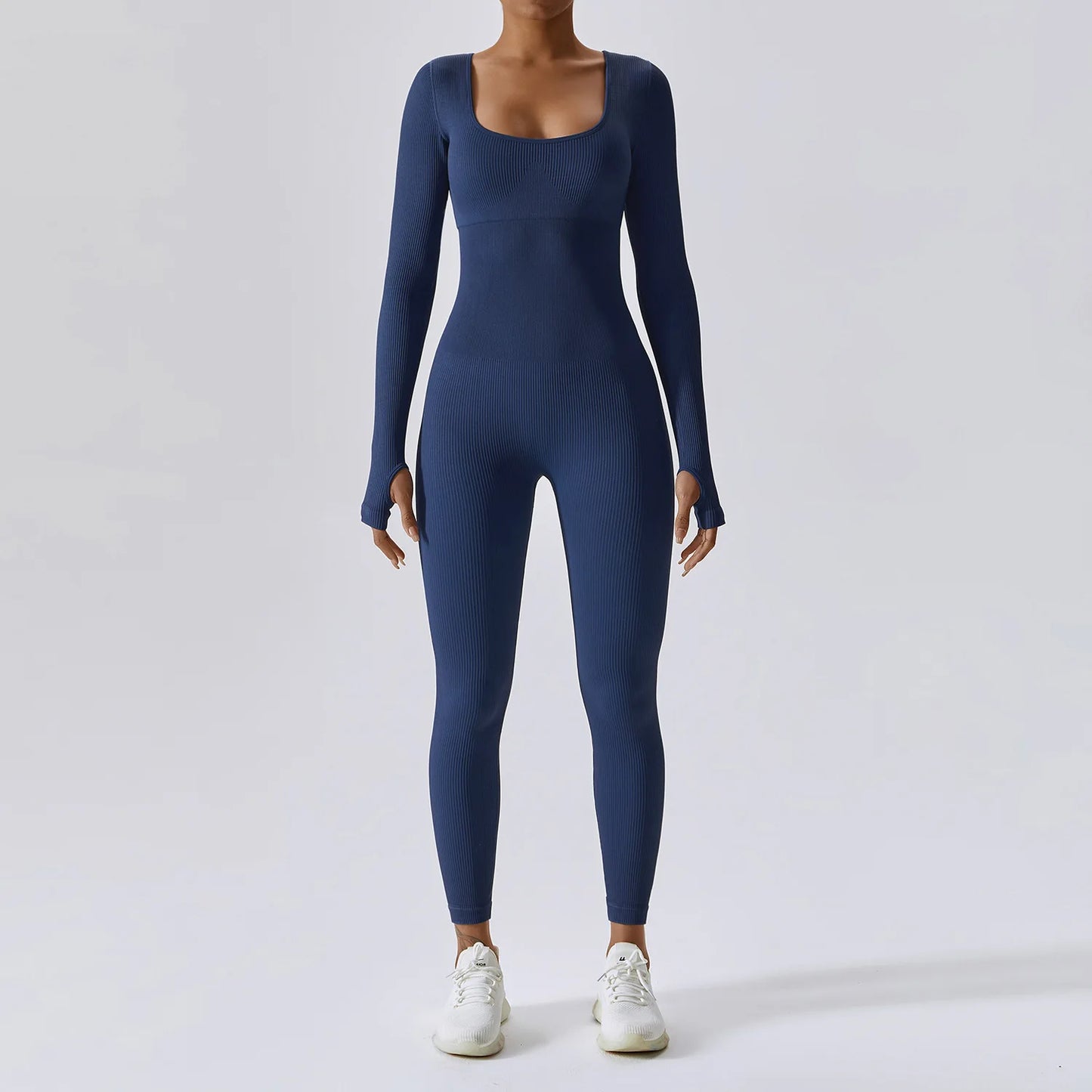 Seamless Yoga Fitness Bodysuit - Long-Sleeved