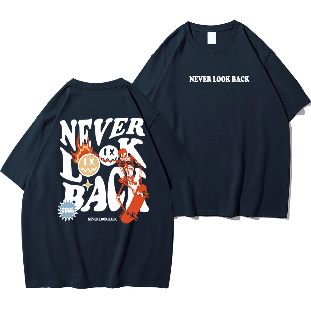 "Never Look Back" Street Print Men's T-Shirt