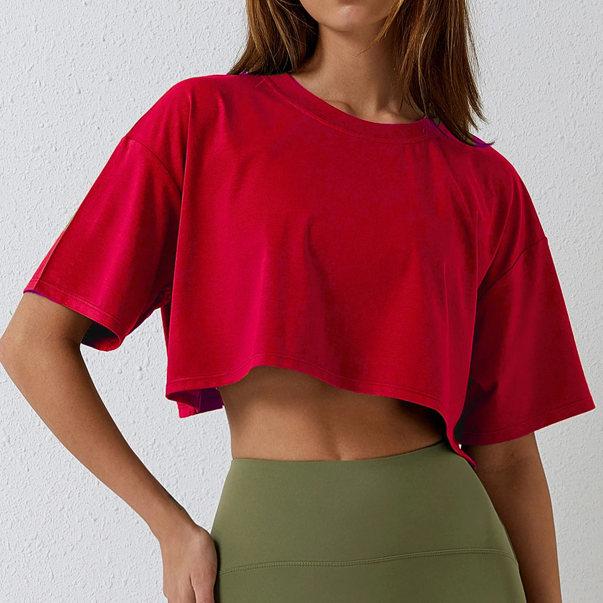 Women's Short Sleeve Crop Top - Loose Fit