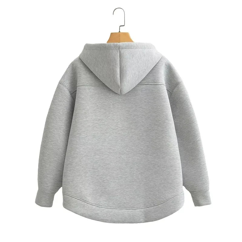 Heather Zipper Hoodie - Loose Fit