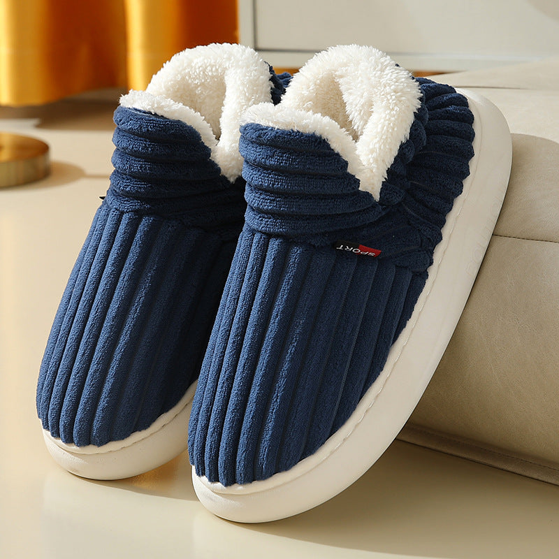 Unisex-Warm Velvet Home Slippers-Cross-Border Cotton