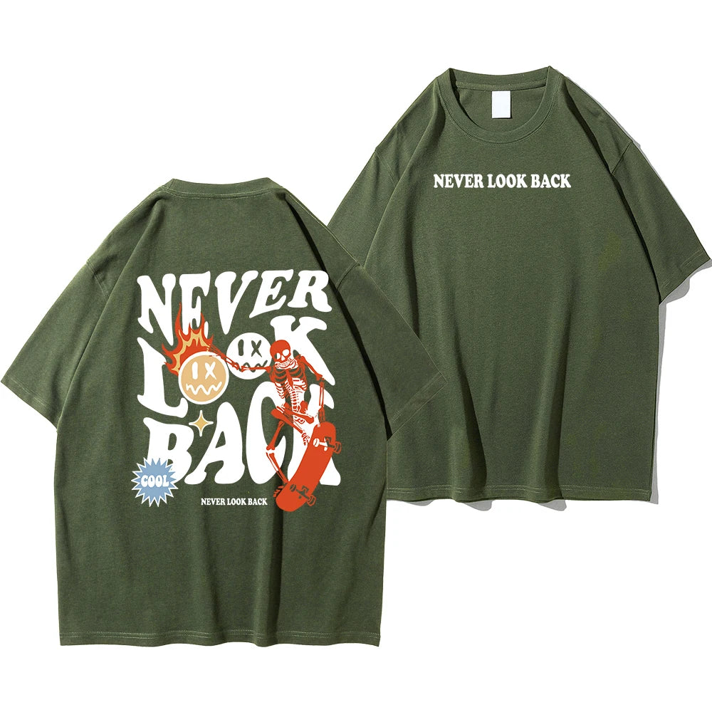 "Never Look Back" Street Print Men's T-Shirt