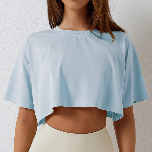 Women's Short Sleeve Crop Top - Loose Fit