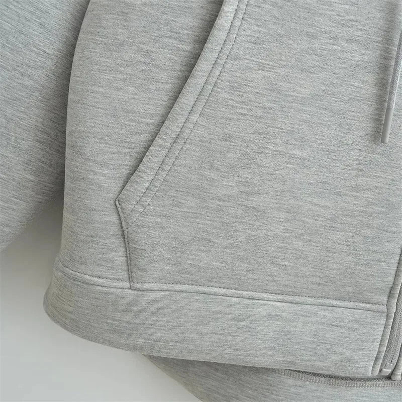 Heather Zipper Hoodie - Loose Fit