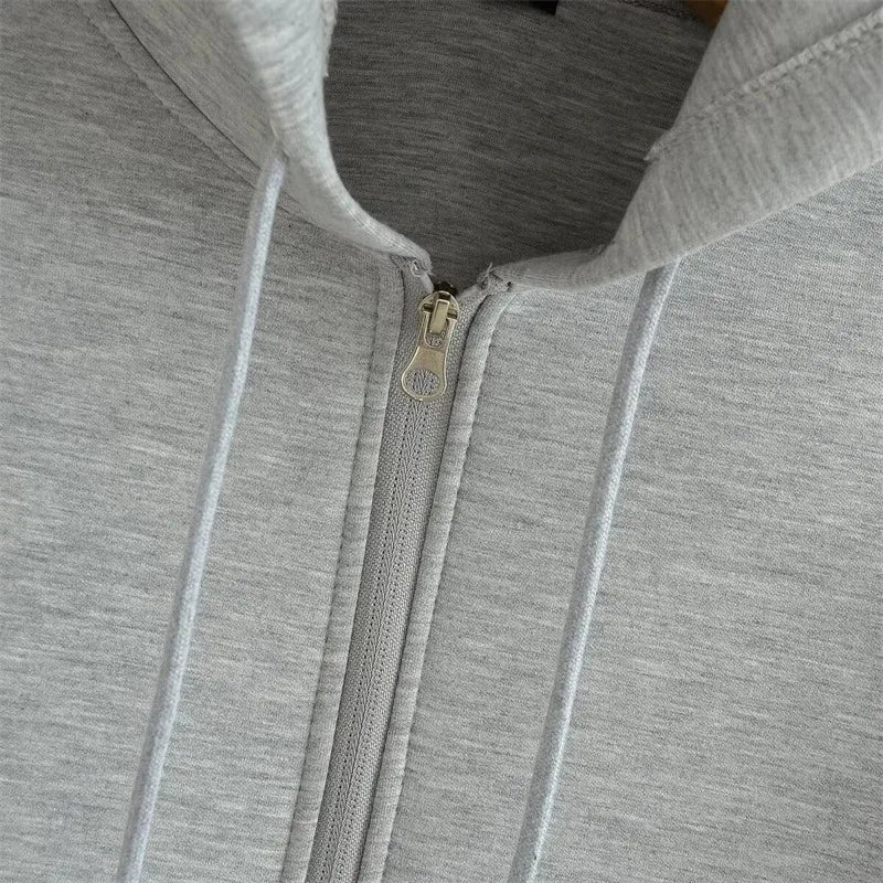 Heather Zipper Hoodie - Loose Fit