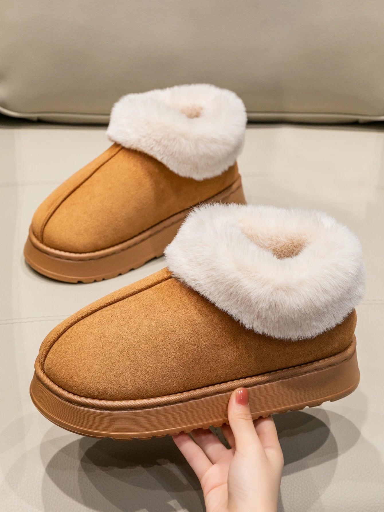 Plush Faux Fur Mini Platform Boot