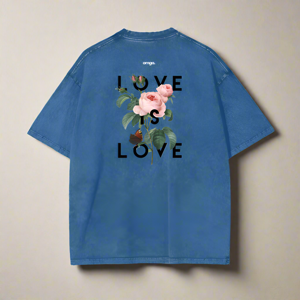 "Love" Acid Wash Oversize T-Shirt - 250 GSM